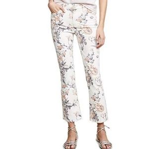 PAIGE Colette Crop Flare Floral Jeans Size 30 Summer Stretchy Casual Raw Hem